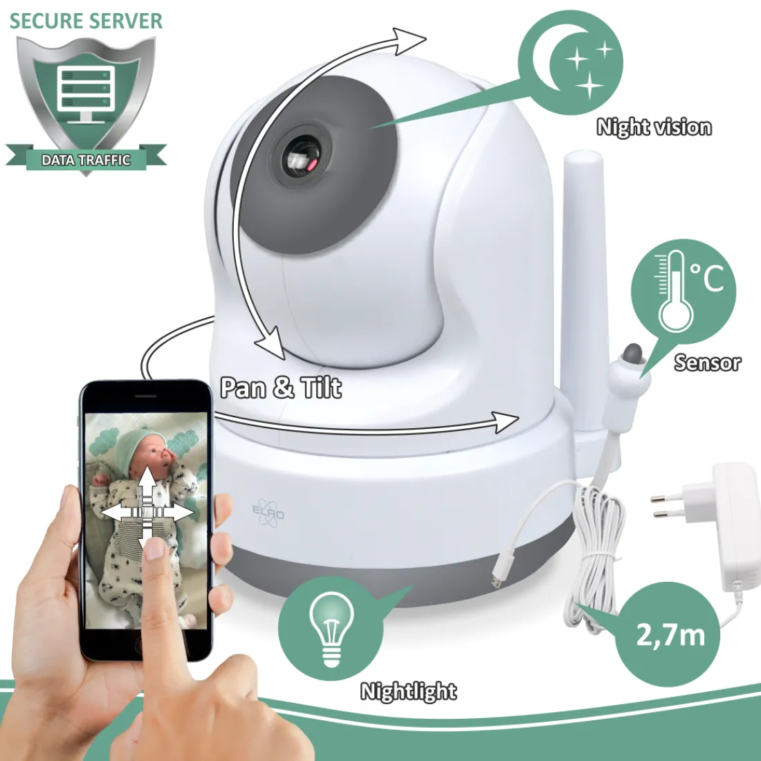 baby_monitor_royale_hd_ba_6-1.webp Babyfoon met monitor | Babyfoon met extra camera's*ELRO Baby Monitor Royale Hd Babyfoon Met 12,7 Cm Touchscreen En App - Met Extra Babyfoon (Bc3000-2)