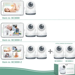 Babyfoon met monitor*ELRO Baby Monitor Royale Hd Babyfoon Met 12,7 Cm Touchscreen En App - Met Twee Extra Babyfoons (Bc3000-3)