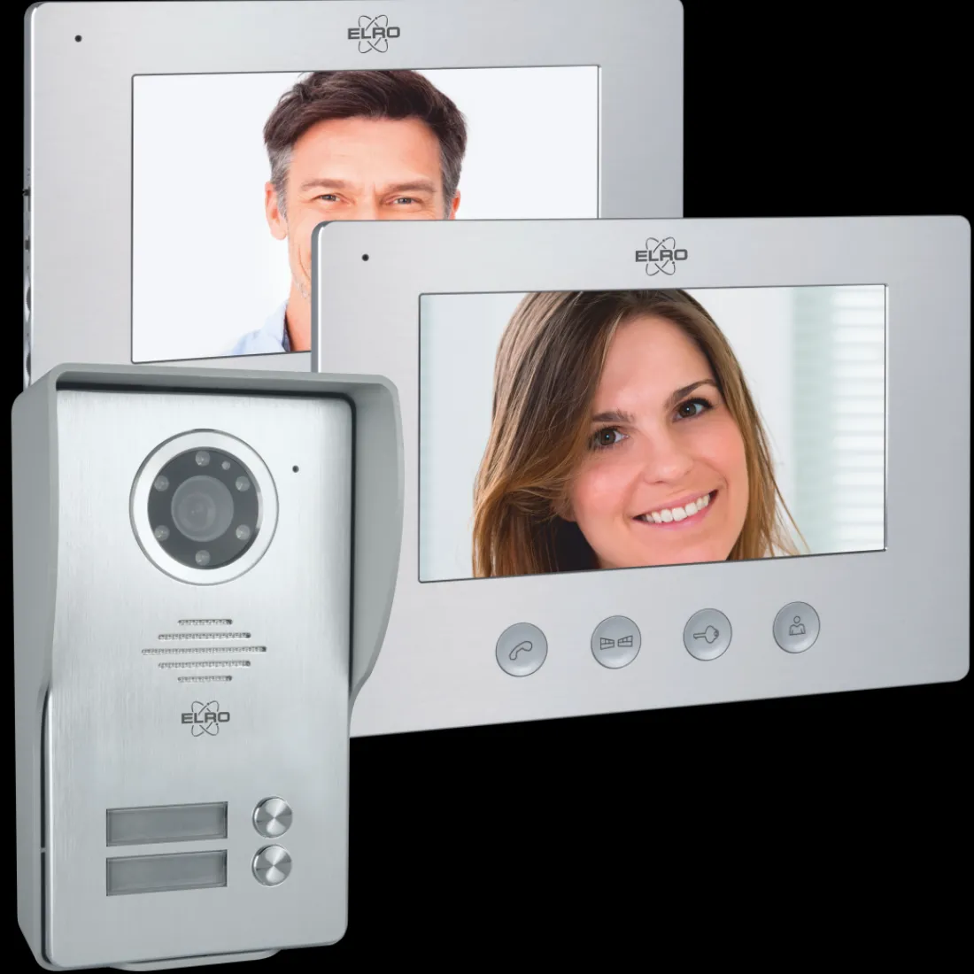 bedraad_color_night_visio_0.webp Video deur intercom | Deurintercom met camera*ELRO Bedraad Color Night Vision Deur Intercom Systeem Met Video – Twee Monitors (Dv477W2)