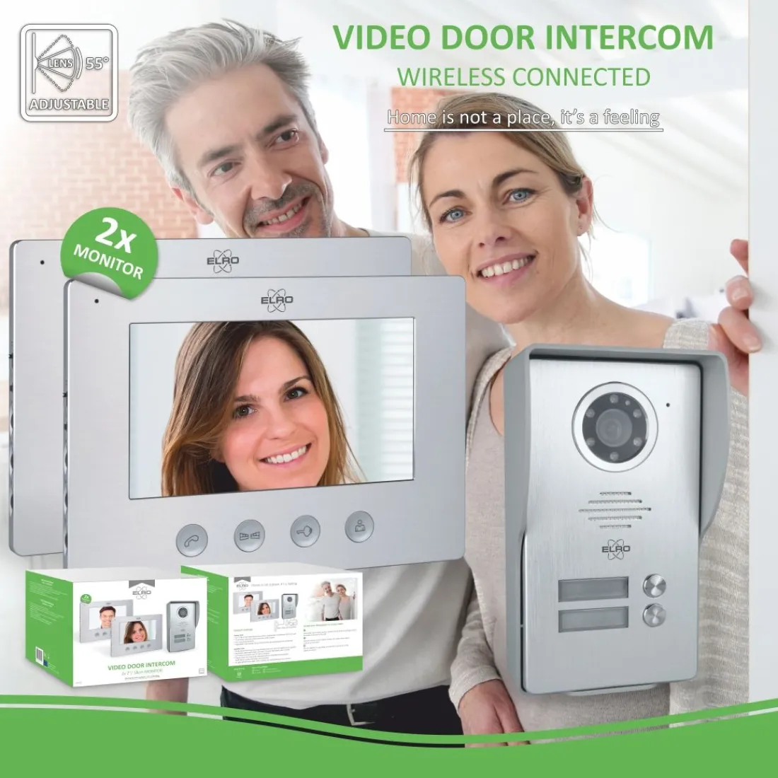 bedraad_color_night_visio_3.webp Video deur intercom | Deurintercom met camera*ELRO Bedraad Color Night Vision Deur Intercom Systeem Met Video – Twee Monitors (Dv477W2)