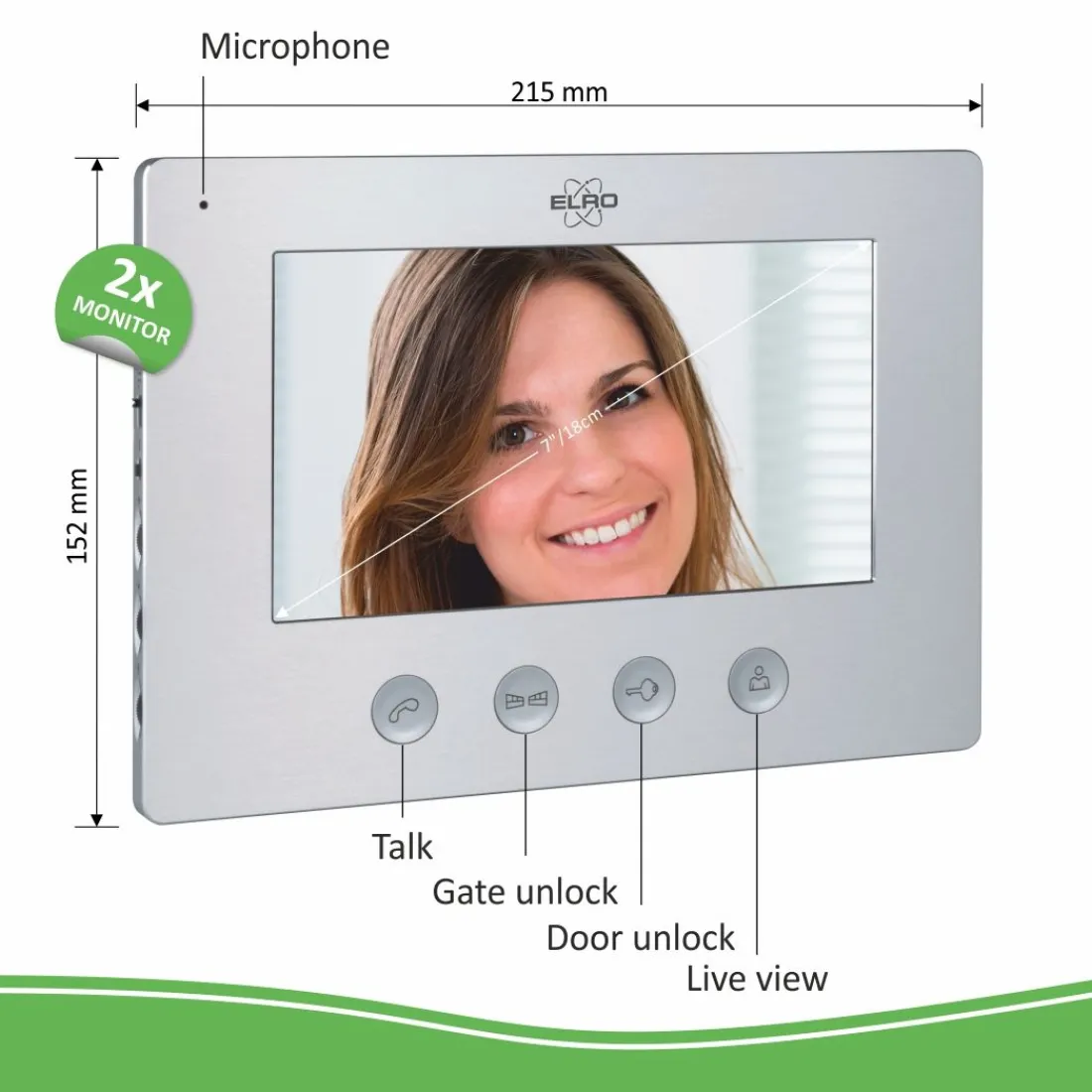 bedraad_color_night_visio_4.webp Video deur intercom | Deurintercom met camera*ELRO Bedraad Color Night Vision Deur Intercom Systeem Met Video – Twee Monitors (Dv477W2)