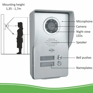 Video deur intercom | Deurintercom met camera*ELRO Bedraad Color Night Vision Deur Intercom Systeem Met Video – Twee Monitors (Dv477W2)