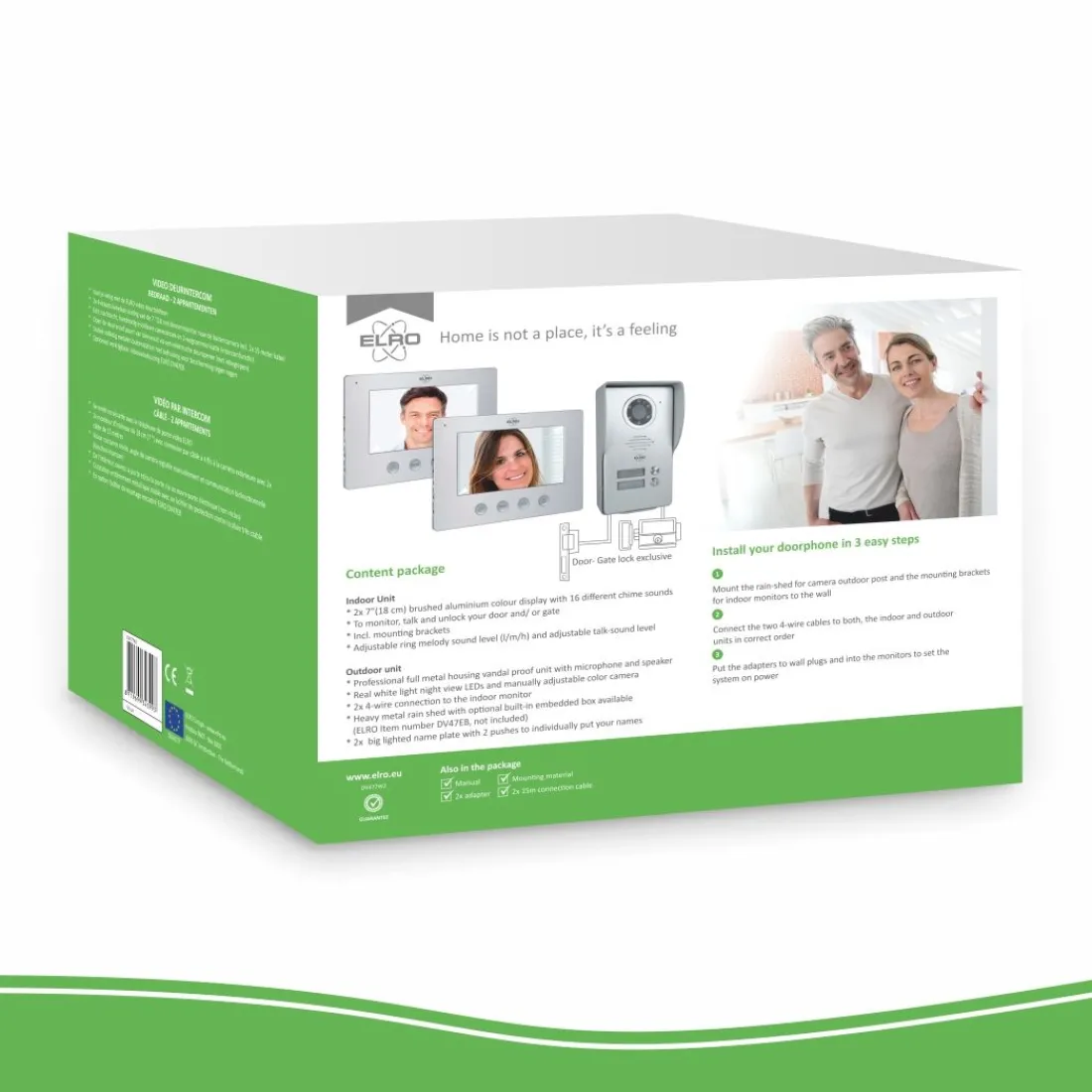 bedraad_color_night_visio_9.webp Video deur intercom | Deurintercom met camera*ELRO Bedraad Color Night Vision Deur Intercom Systeem Met Video – Twee Monitors (Dv477W2)
