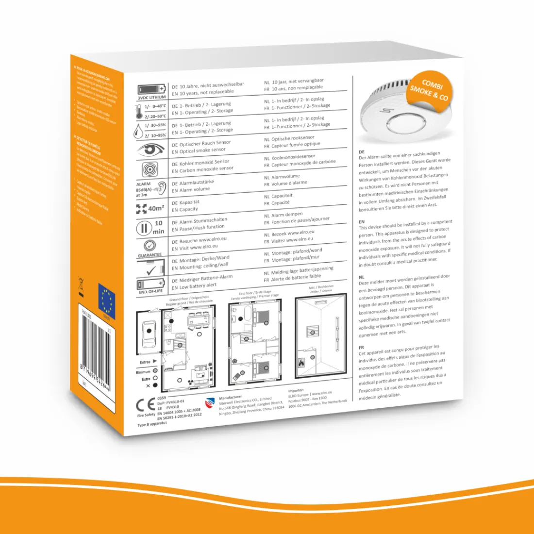 combimelder__rook__koolmo_8.webp Koolmonoxidemelders | Rookmelders*ELRO Combimelder – Rook- & Koolmonoxidemelder Met 10 Jaar Batterij (Fv4310)