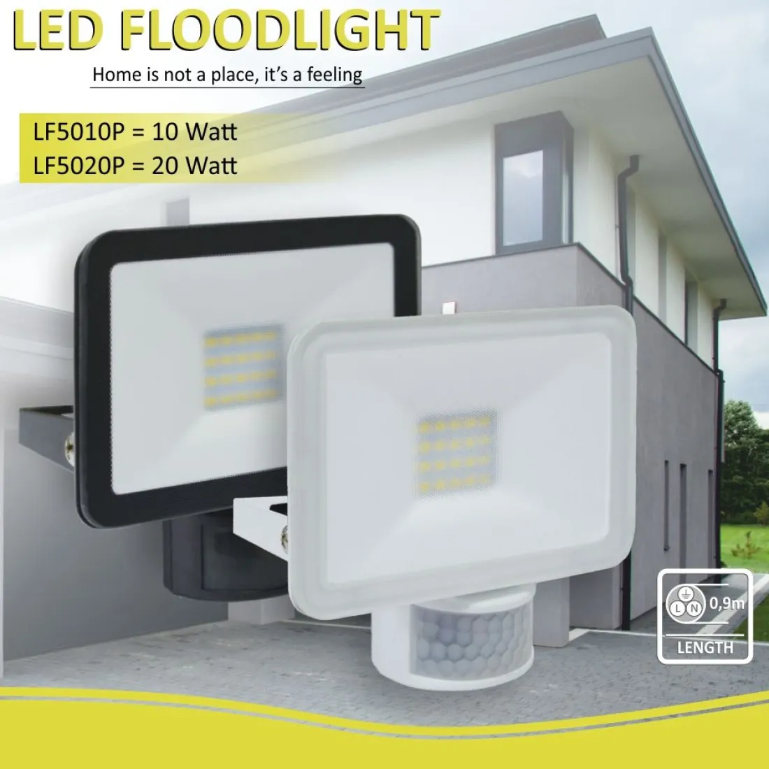 design_led_buitenlamp_met_0-2.webp Floodlight | Buitenlamp led*ELRO Design Led Buitenlamp Met Bewegingsmelder 20W - Zwart (Lf5020P)