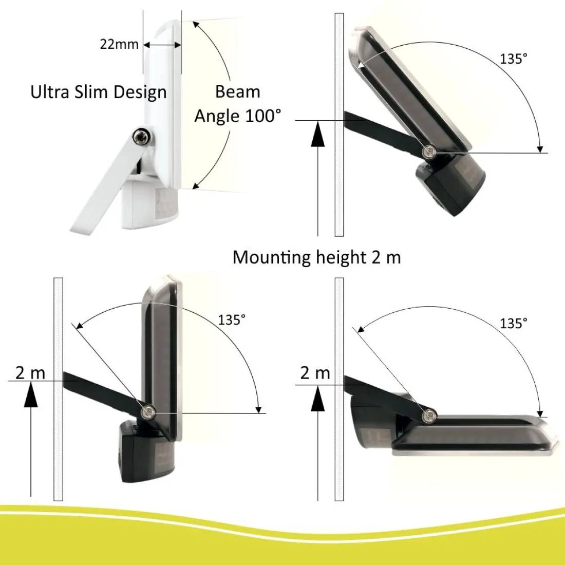 design_led_buitenlamp_met_2-2.webp Floodlight | Buitenlamp led*ELRO Design Led Buitenlamp Met Bewegingsmelder 20W - Zwart (Lf5020P)