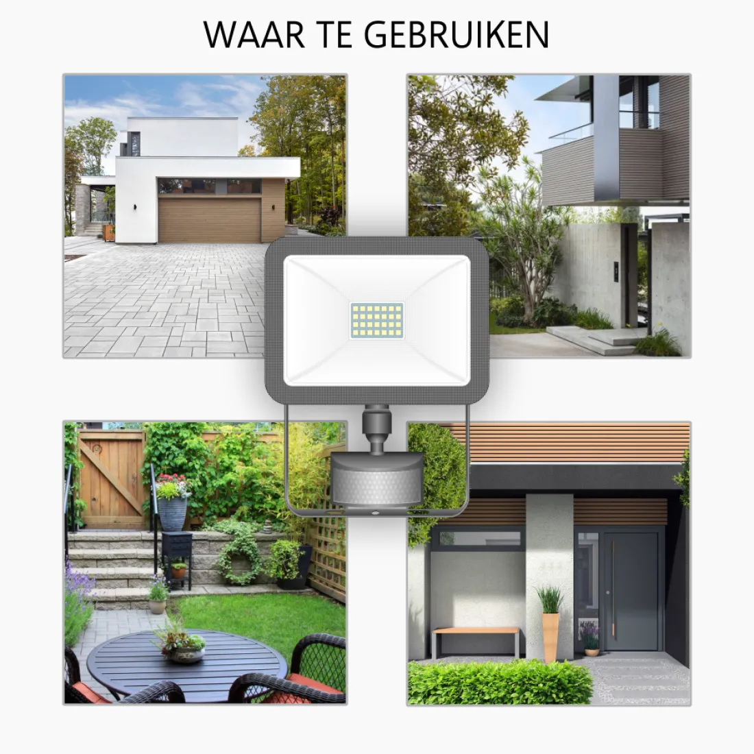 design_led_buitenlamp_met_3.webp Floodlight*ELRO Design Led Buitenlamp Met Bewegingssensor - 20W – 1600Lm – Ip54 Waterdicht - Zwart (Lf60-20-P-B)