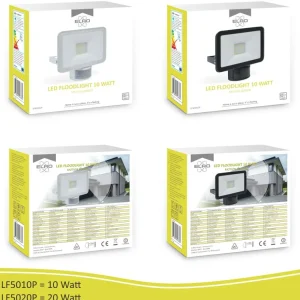 Buitenlamp led*ELRO Design Led Buitenlamp Met Bewegingsmelder 20W - Zwart (2-Pack) (Lf5020P)