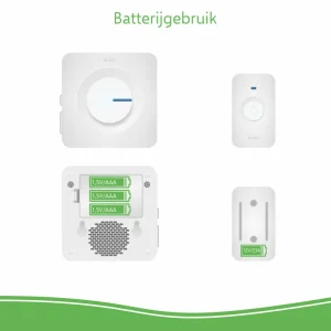 Deurbel*ELRO Draadloze Deurbel Set – Met Ontvanger Op Batterij - Wit (Db3000-P1C1W)
