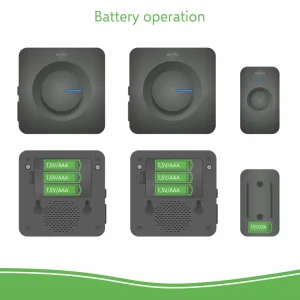 Deurbel*ELRO Draadloze Deurbel Set – Met 2X Ontvanger Op Batterij - Zwart (Db3000-P1C2B)