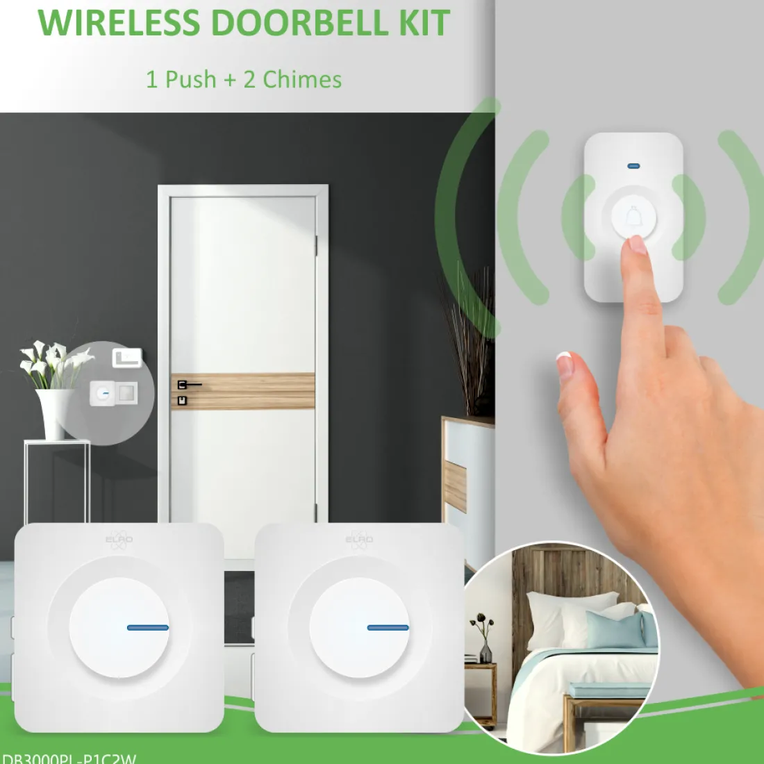 draadloze_deurbel_set__x__1.webp Deurbel*ELRO Draadloze Deurbel Set – 2X Plug-In Ontvanger - Wit (Db3000Pl-P1C2W)