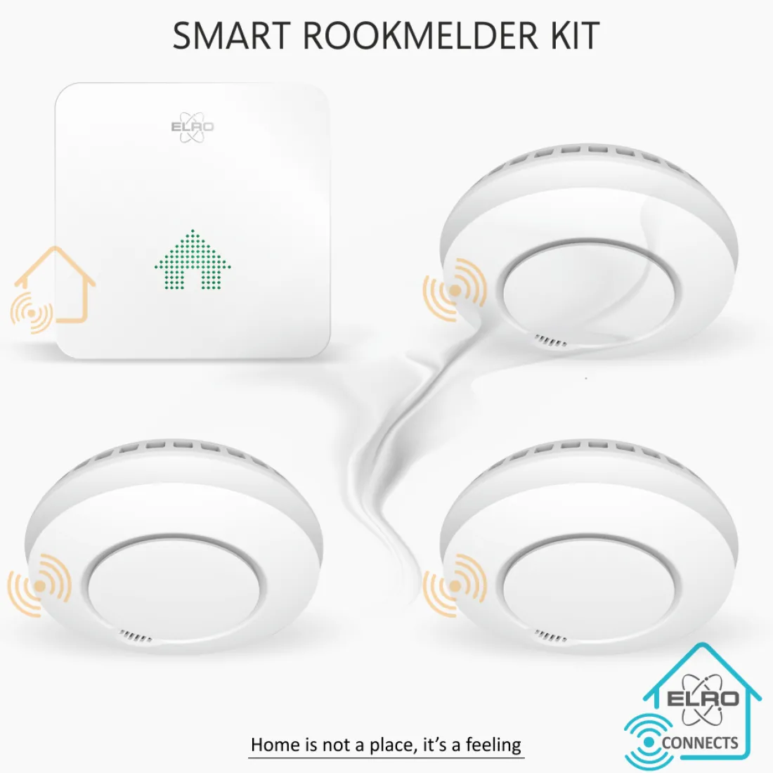 elro_connects_rookmelder__1.webp Koppelbare rookmelders | Rookmelders*ELRO Connects Rookmelder Kit - Complete Set Met K2 Connector En 3X Draadloos Koppelbare Rookmelder (Sf500S)