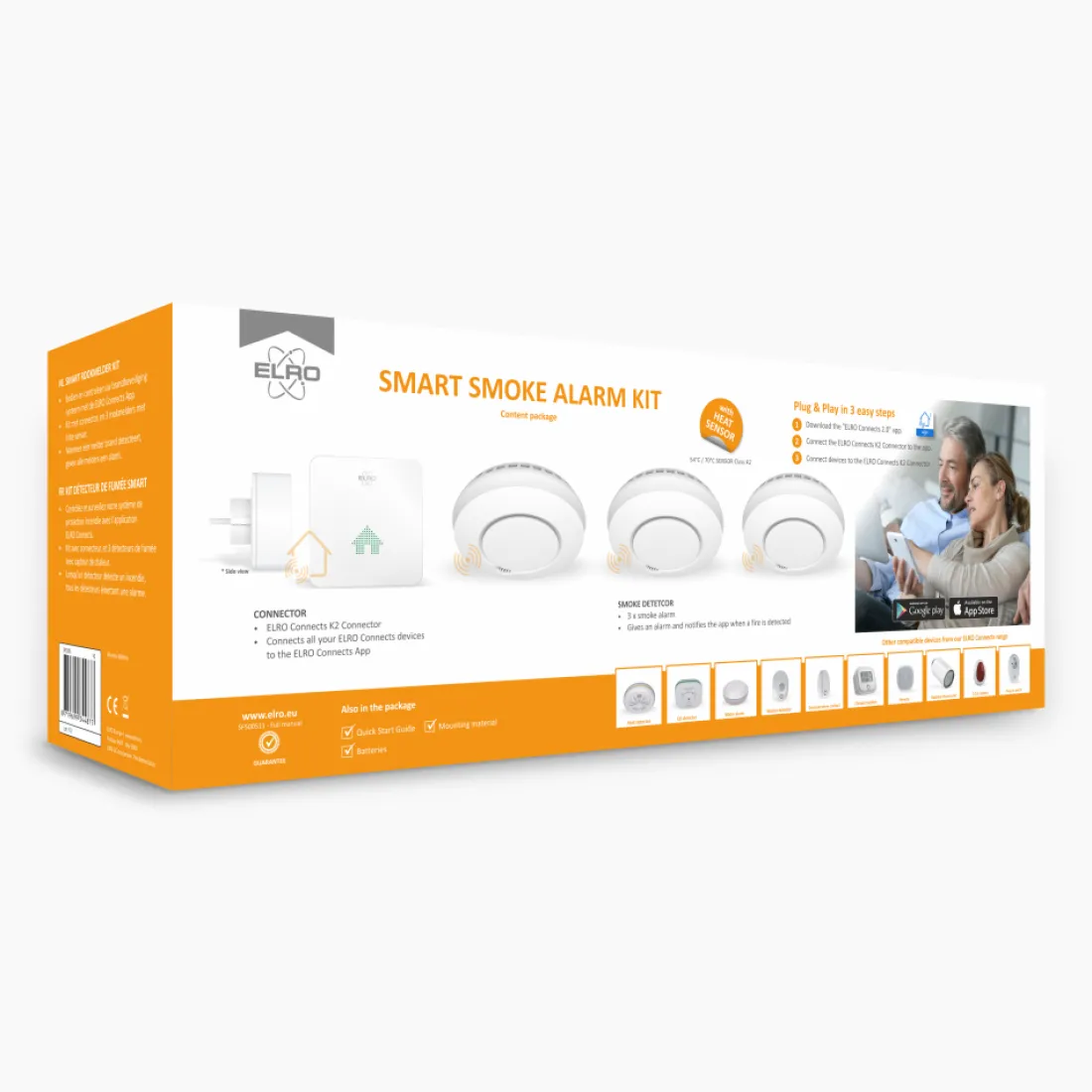 elro_connects_rookmelder__10.webp Koppelbare rookmelders | Rookmelders*ELRO Connects Rookmelder Kit - Complete Set Met K2 Connector En 3X Draadloos Koppelbare Rookmelder (Sf500S)