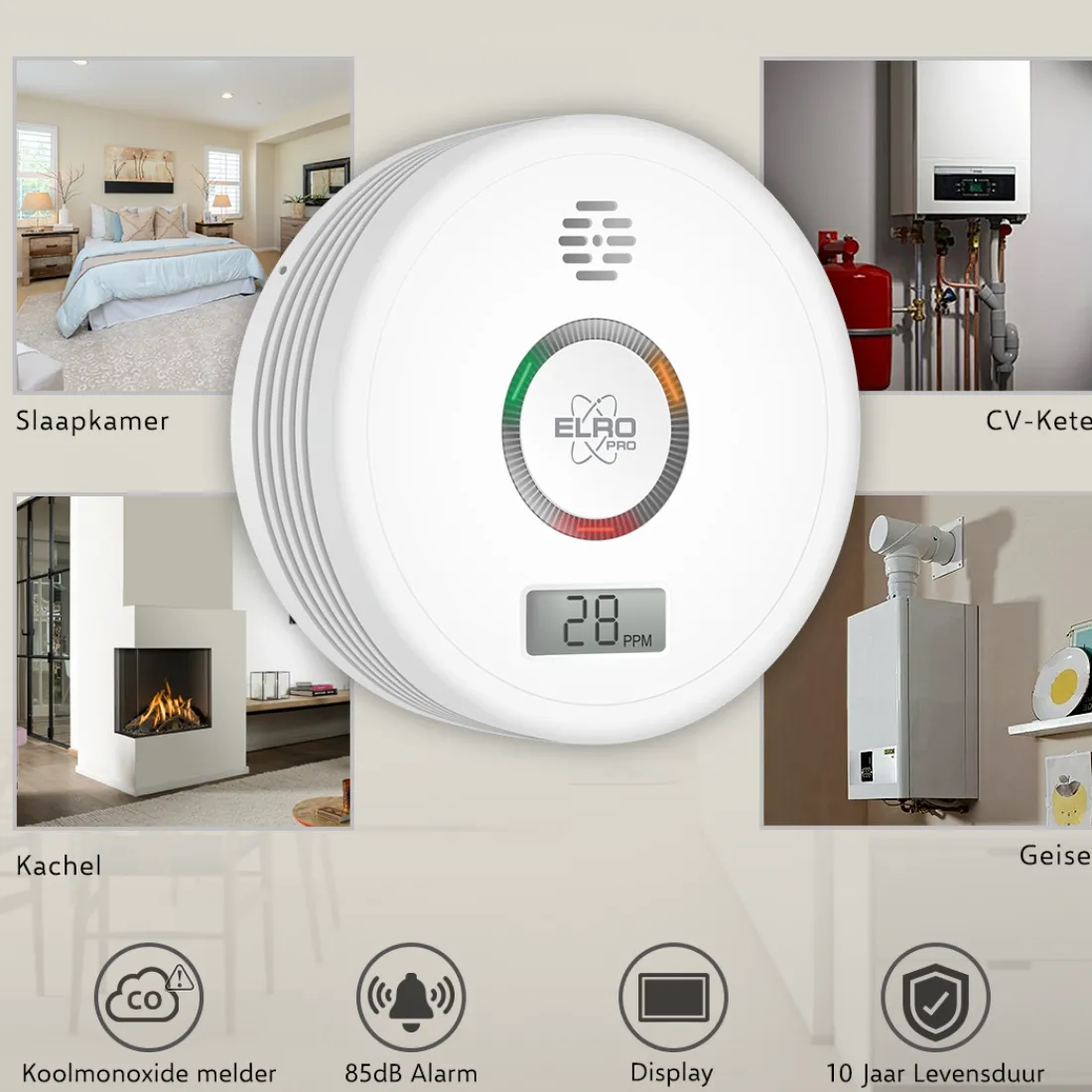 elro_pro_design_koolmonox_2.webp Koolmonoxidemelders*ELRO Pro Design Koolmonoxidemelder Met 10 Jaar Batterij - Automatische Zelftest - Voldoet Aan Europese Norm En50291 (Pk4910)
