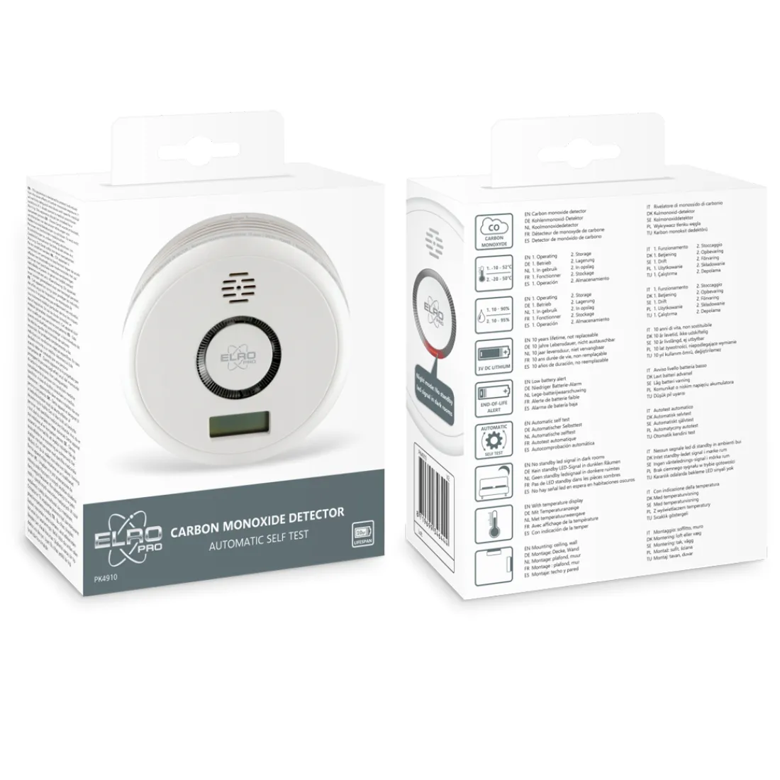 elro_pro_design_koolmonox_5.webp Koolmonoxidemelders*ELRO Pro Design Koolmonoxidemelder Met 10 Jaar Batterij - Automatische Zelftest - Voldoet Aan Europese Norm En50291 (Pk4910)