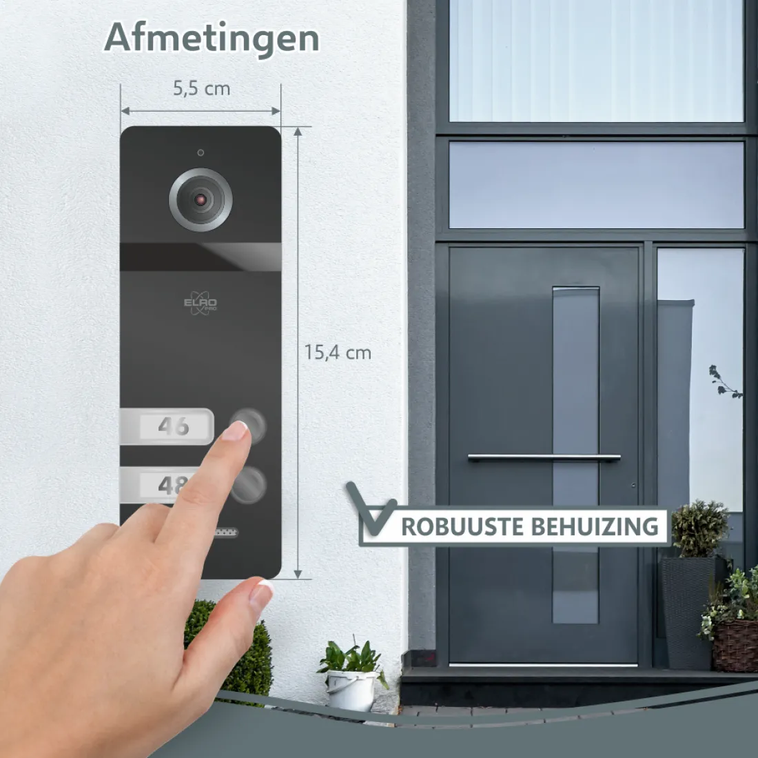 elro_pro_pv_full_hd_video_7.webp Video deur intercom | Deurintercom met camera*ELRO Pro Pv40 Full Hd Video Deur Intercom Systeem - 2 Appartementen (Pv40)