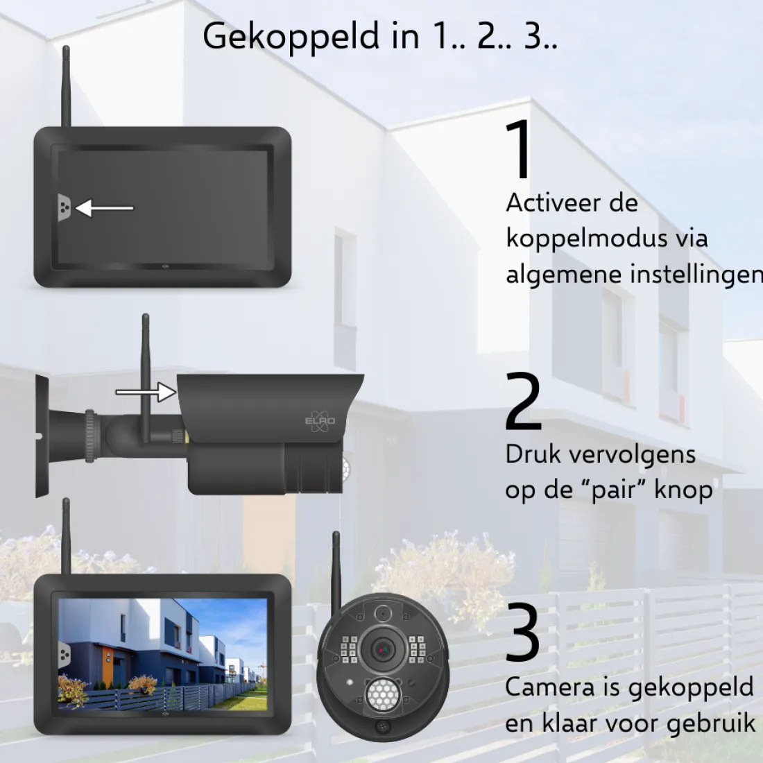 extra_camera_voor_elro_cz_5.webp Draadloze camera's*ELRO Extra Camera Voor Cz40Rips 1080P Hd Draadloze Beveiligingscamera Set (Cc40Rxx)