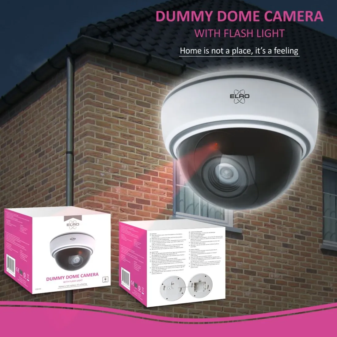 indoor_dummy_dome_camera__2-1.webp Dummy camera met led | Dummy camera's*ELRO Indoor Dummy Dome Camera Met Flash Light - 2 Pack (Cdd15F)