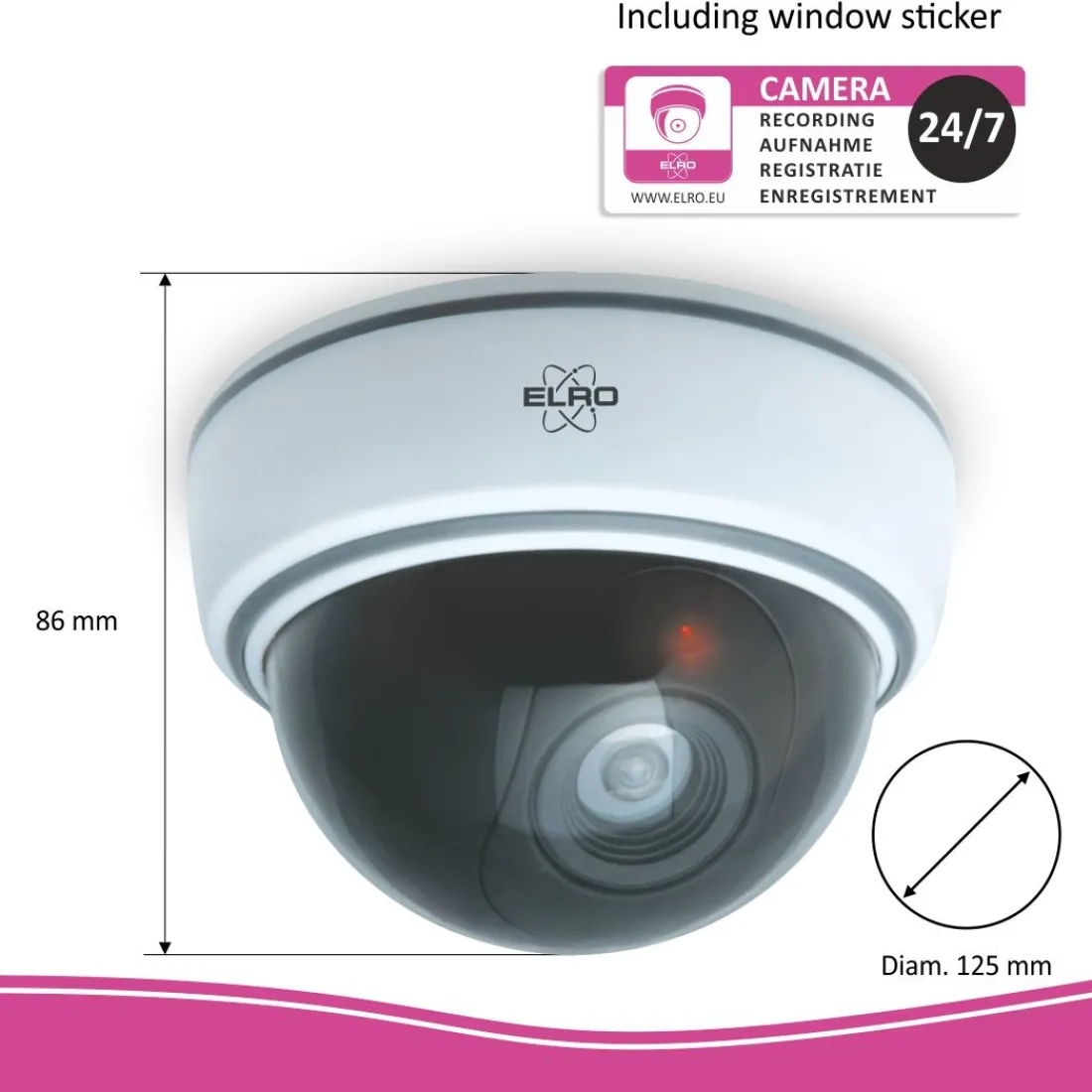 indoor_dummy_dome_camera__3-1.webp Dummy camera met led | Dummy camera's*ELRO Indoor Dummy Dome Camera Met Flash Light - 2 Pack (Cdd15F)
