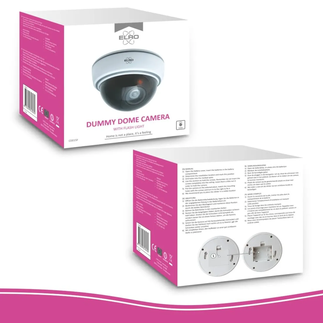 indoor_dummy_dome_camera__5.webp Dummy camera met led | Dummy camera's*ELRO Indoor Dummy Dome Camera Met Flash Light - 2 Pack (Cdd15F)