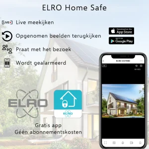 IP Camera*ELRO Outdoor Wifi Ip Beveiligingscamera Met Bewegingsmelder En Nachtzicht – Full Hd 1080P Bewakingscamera – Ip66 Waterdicht (Co7000)