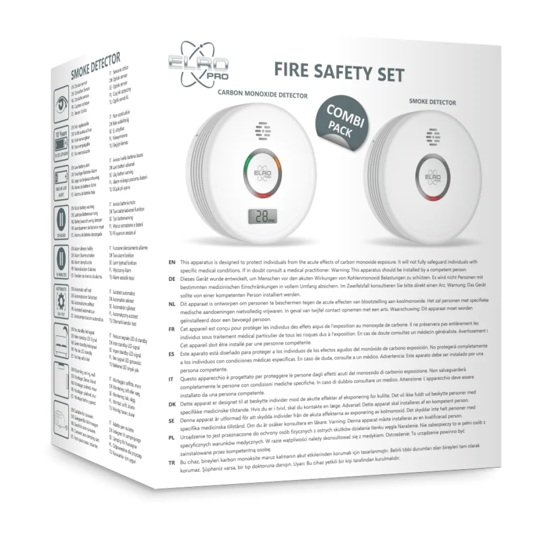 pro_brandpreventieset__ro_2.webp Koolmonoxidemelders | Rookmelders*ELRO Pro Brandpreventieset - Rookmelder & Koolmonoxidemelder Met 10 Jaar Batterij - Voldoet Aan Europese Norm En14604 En En50291 (Ff4910)