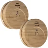Rookmelders*ELRO Rookmelder Met Hout Look En 5 Jaar Batterij - 2-Pack (Fs1605)