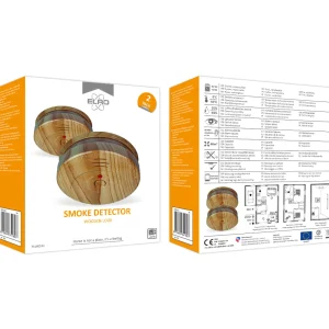 Rookmelders*ELRO Rookmelder Met Hout Look En 5 Jaar Batterij - 2-Pack (Fs1605)