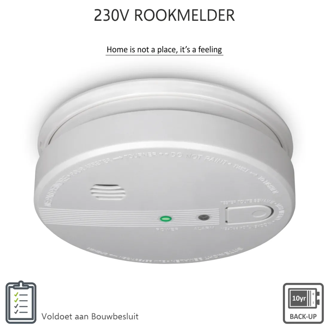 rookmelder_v_koppelbaar___1.webp Koppelbare rookmelders | Rookmelders*ELRO Rookmelder 230V Koppelbaar - 10 Jaar Back-Up Batterij (Fs1110P)
