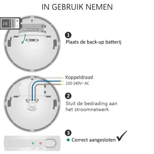 Koppelbare rookmelders | Rookmelders*ELRO Rookmelder 230V Koppelbaar - 10 Jaar Back-Up Batterij (Fs1110P)