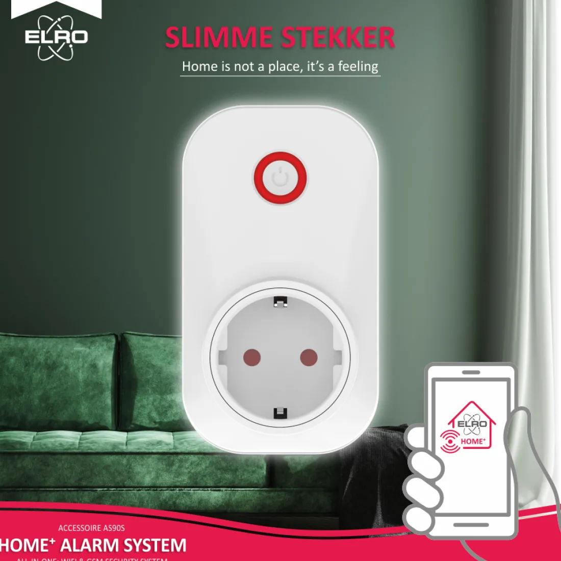slimme_plugin_schakelaar__1.webp Accessoires alarmsystemen | Alarmsysteem Home+*ELRO Slimme Plug-In Schakelaar Voor As90S Home+ Alarmsysteem (As90Pl)