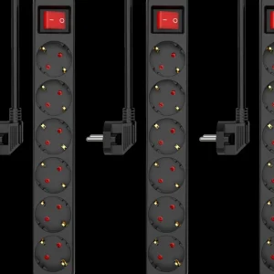 Elektra*ELRO Stekkerdoos 6-Voudig Met Schakelaar En 1,5M Snoer – Kinderbeveiliging – Randaarde Stekker – Max. 3680W – Tuv Getest | 3-Pack (Es106S)