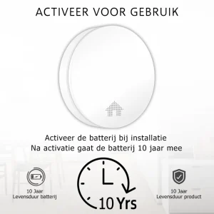 Rookmelders*ELRO Ultra Dunne Rookmelder Met 10 Jaar Batterij - Voldoet Aan Europese Norm En14604 - 6 Stuks (Fs4610)