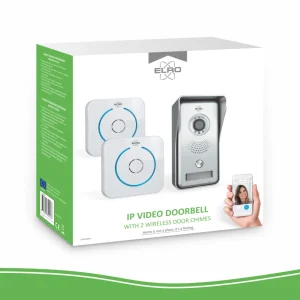 Video deur intercom | Deurintercom met camera*ELRO Wifi Ip Video Deurbel – Met 2X Draadloze Deurgong (Dvc040Ip2)
